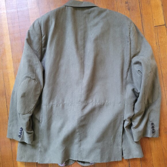 J Grill Olive Microsuede Blazer, sz 50R - Picture 3 of 12